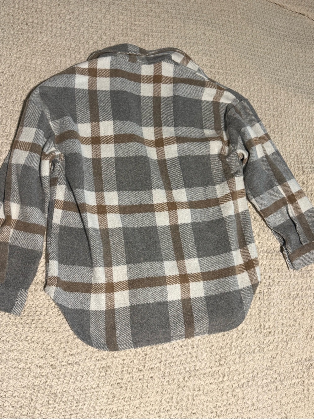 Plaid Shacket Jacket in Gray & Brown - Picture 5 of 5